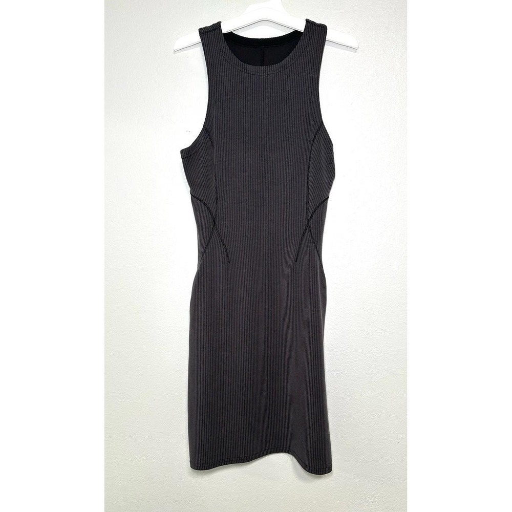 Lululemon Align Ribbed Racerback Tank Dress Medium Grey Size 6 - Picture 3 of 6